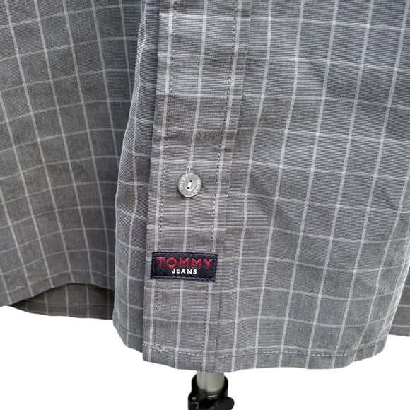 VTG Y2K Mens Tommy by Tommy Hilfiger Gray Button Up Long Sleeve Shirt, Size XXL - Picture 5 of 8
